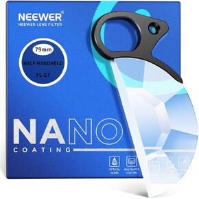 NEEWER 79mm Split Diopter Effect Filter Half Domed Photography Prism Filter with Hand Grip, 1/4" Screw Hole for Magic Arm Small Tripod, BK9 Optical Crystal Glass Semicircular for Foreground Blur