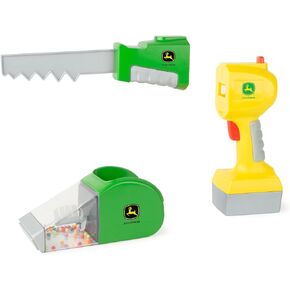 John Deere Kids Power Tools - 2-in-1 Power Tool Toy with Toy Saw and Toy Vacuum - Kids Tool Set with Unique Motion Toys - Ages 3 Years and Up