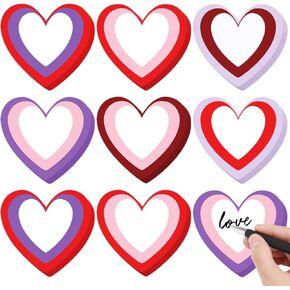 TecUnite 150 Pcs Heart Paper Cutouts Valentine's Day Creative Die Cut 4 Inches Blank Open Heart Shape Cutouts for Bulletin Board Office Party Decor DIY Craft