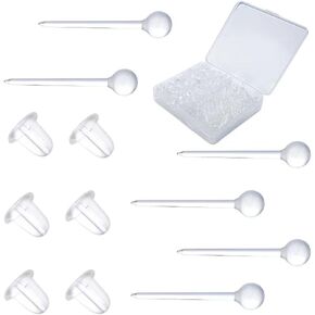 300 Pairs Multicolor Plastic Earrings for Sports Work,Ear Hole Retainers Earring Studs for Women Men