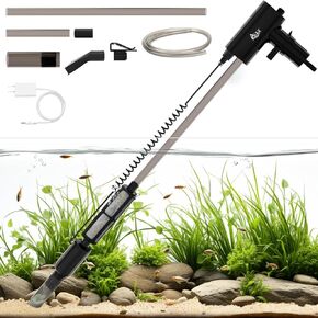 منظف ​​الحصى الكهربائي القابل لإعادة الشحن من AQQA، أدوات تنظيف خزان الأسماك لتدفق المياه قابلة للتعديل، منظف الحصى الكهربائي لحوض السمك، مضخة قوية، رمل الغسيل، مغير المياه، إزالة الأوساخ (S) in Kuwait