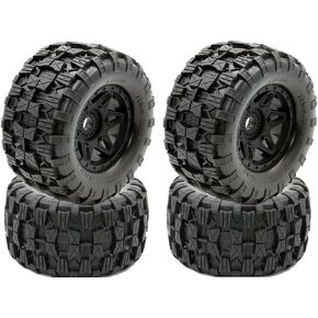 Powerhobby Raptor MX Belted All Terrain Mounted Tires/Wheels 17mm (4) Fits Traxxas Maxx E-Revo Arrma Kraton Outcast