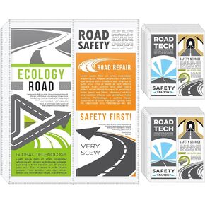 50 Pcs 2-Pocket Folded Map Sleeves, Map Protector, Page Protectors for 3 Ring Binder, 4.5" x 11" Pockets, Brochure Holder, Photo Sleeves, Sheet Protectors, Postcard Sleeves