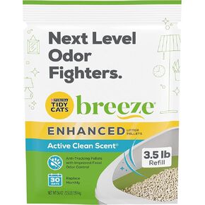 Purina Tidy Cats Non Clumping Cat Litter, Breeze Enhanced Pellets Multi Cat Litter - 3.5 lb. Bag