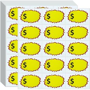 450 Pcs Garage Sale Stickers,2"x3" Yard Sale Price Stickers with Blank Writing Space Removable Rummage Sale Stickers Price Tag Stickers for Flea Markets Yards Sales and Estate Sales