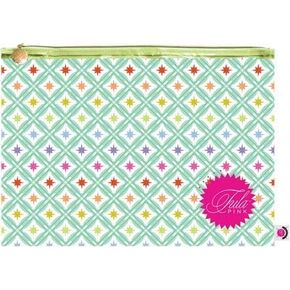 Tula Pink Stargazer Trifecta Medium Clear Project Bag 14" x 10" with Zipper Top for Sewing, Quilting, Crafts and More