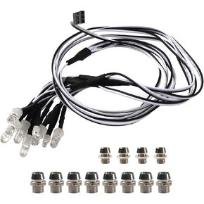 RC 12 LED Headlight 5mm/3mm LED Light Compatible with Traxxas TRX-4 Axial SCX10 II 90046 D90 D110 1/10 RC Crawler Car