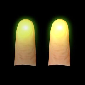 ITODA 10 Pcs Magic Lamps Thumb Tips Light up Fingertip Magic Tricks Halloween Fake Finger with LED Light for Party Props