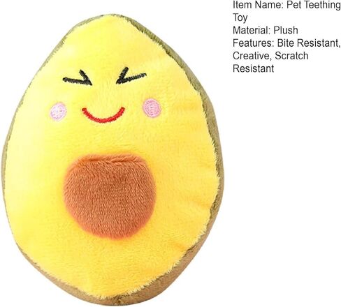 1Pc Yellow Dog Chew Toy, Avocado Creative Pet Toy, Soft Plush Avocado Shape Tooth Cleaning Dog Chew Toys for Puppy, Small, Middle, Big Dogs,Dog Squeaky Toys in Kuwait
