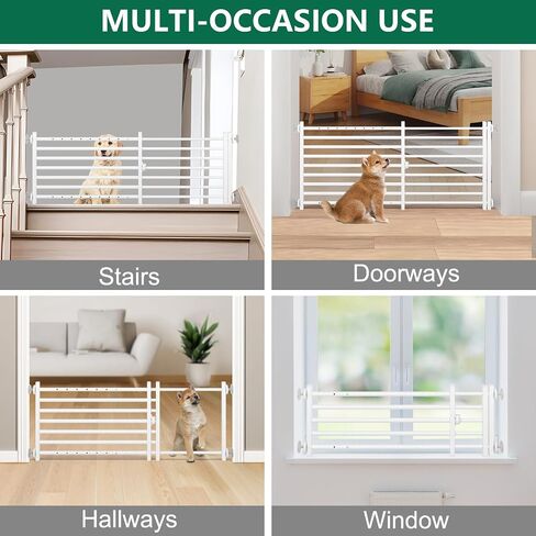 Malier Metal Dog Gate with Door, 26"-41" Width Expandable Dog Gate Short Pet Gate for Stairs and Doorways, Pressure Mount Step Over Indoor Dog Gates for Small Dogs Puppy (Black, 10''H × 26''- 41''W) in Saudi Arabia