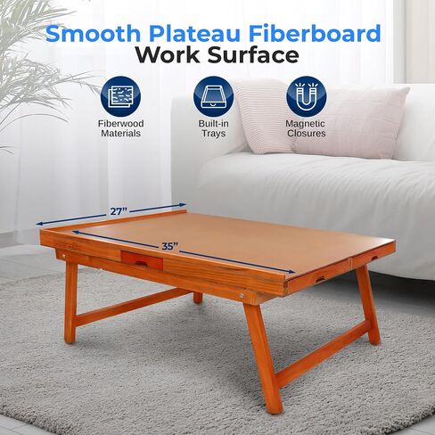 SereneLife Wooden Jigsaw Puzzle Table - Puzzle Organizer Game Table with 6 Removable Sliding Storage Drawers and Foldable Legs, Smooth Plateau Fiberboard Work Surface and Hardwood, 27 x 35 in in Saudi Arabia