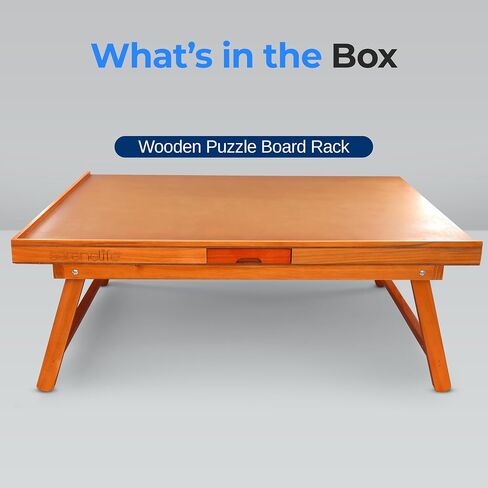 SereneLife Wooden Jigsaw Puzzle Table - Puzzle Organizer Game Table with 6 Removable Sliding Storage Drawers and Foldable Legs, Smooth Plateau Fiberboard Work Surface and Hardwood, 27 x 35 in in Saudi Arabia