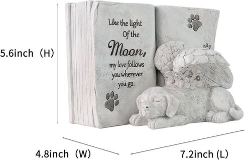Solar Dog Angel Statue, Pet Dog Memorial Stone, Dog Memorial Gifts Or Garden Memorial Stone-Like The Light of The Moon... in Saudi Arabia
