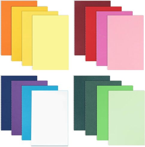 EOOUT 16pack صفحات دفتر الملاحظات الفارغة، دفاتر الملاحظات الملونة السائبة حجم 5.5x8.5 بوصة، مجلات فارغة لكتابة 60 صفحة، كتاب رسم غطاء ناعم للهدايا، مكتب، اللوازم المدرسية in Kuwait