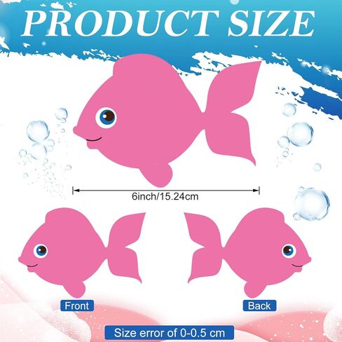 Eaasty 200 Pieces Fish Paper Cutouts 3.15 Inch/6 Inch Classroom Bulletin Board Decorations Colorful Fish Shape Accents Fish Die Cuts for Wall Decor School Party Supply Teachers DIY Craft(3.15 Inch) in Kuwait