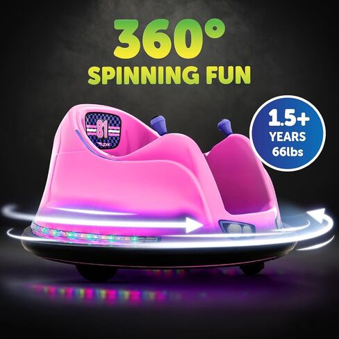سيارة ممتص الصدمات Flybar FunPark 6V للأطفال الصغار، سيارة ممتصة للصدمات للأطفال، سيارة كهربائية للأطفال الصغار، سيارة ممتصة للصدمات للأطفال، للأعمار من 1.5 إلى 4 سنوات، أضواء LED، تدور 360 درجة، تدعم ما يصل إلى 66 رطلاً (بدون جهاز تحكم عن بعد) in Kuwait