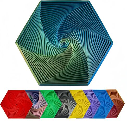 Fractal Fidget Hexagon, 3D Printed Colorful Fidget Toy, Infinity Cube Fidget Toy, 3D Anti-Anxiety and Stress Relief Pocket Size Toy for Kids & Adults (Muticolor, L: 4.92 Inches) in Saudi Arabia