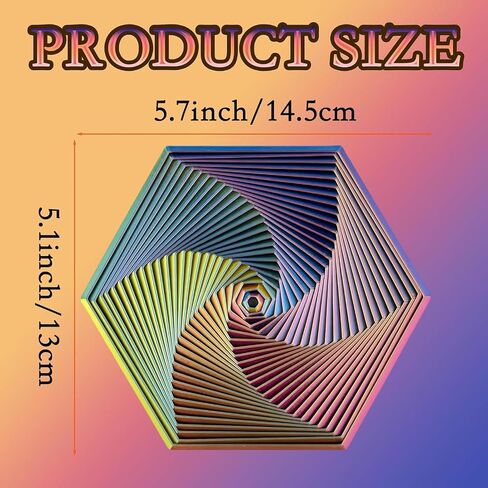 Fractal Fidget Hexagon, 3D Printed Colorful Fidget Toy, Infinity Cube Fidget Toy, 3D Anti-Anxiety and Stress Relief Pocket Size Toy for Kids & Adults (Muticolor, L: 4.92 Inches) in Saudi Arabia