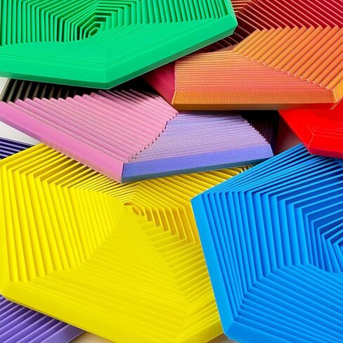 Fractal Fidget Hexagon, 3D Printed Colorful Fidget Toy, Infinity Cube Fidget Toy, 3D Anti-Anxiety and Stress Relief Pocket Size Toy for Kids & Adults (Muticolor, L: 4.92 Inches) in Saudi Arabia