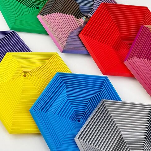 Fractal Fidget Hexagon, 3D Printed Colorful Fidget Toy, Infinity Cube Fidget Toy, 3D Anti-Anxiety and Stress Relief Pocket Size Toy for Kids & Adults (Muticolor, L: 4.92 Inches) in Saudi Arabia