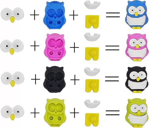 20PCS Children's Eraser, Mini Puzzle Pencil Eraser for Children's Game Award Party, Carnival and School Classroom Rewards Prizes(Owl) in Saudi Arabia