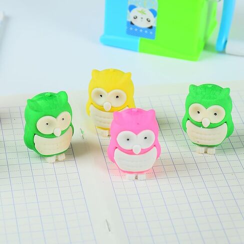 20PCS Children's Eraser, Mini Puzzle Pencil Eraser for Children's Game Award Party, Carnival and School Classroom Rewards Prizes(Owl) in Saudi Arabia