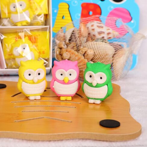 20PCS Children's Eraser, Mini Puzzle Pencil Eraser for Children's Game Award Party, Carnival and School Classroom Rewards Prizes(Owl) in Saudi Arabia
