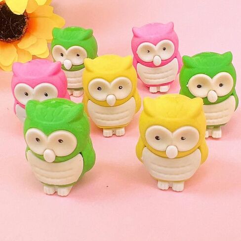 20PCS Children's Eraser, Mini Puzzle Pencil Eraser for Children's Game Award Party, Carnival and School Classroom Rewards Prizes(Owl) in Saudi Arabia