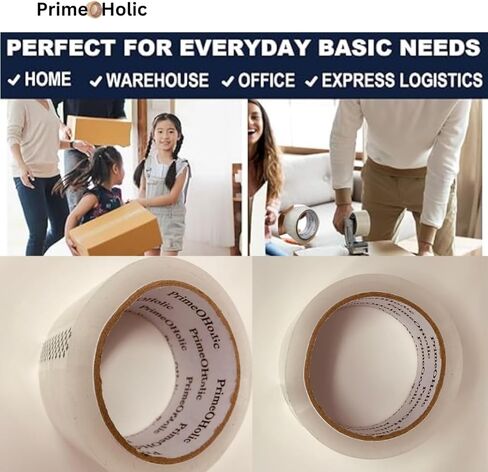 Heavy Duty Clear Packing Tape 2 Rolls, 1.88" x 70 Yards, Thicker Acrylic Adhesive for Shipping, Packaging, Moving, Sealing, High Toughness & Transparency, 2.0 Mil (2 Rolls) (2) in Saudi Arabia