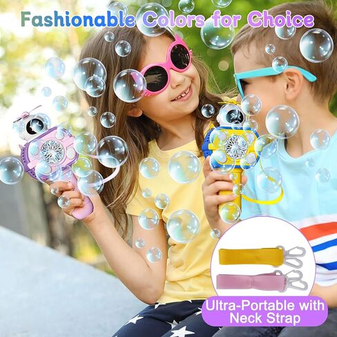 Automatic Bubble Maker for Boys Girls 3+, YEEFIGRO Bubble Gun, Space Theme with Neck Strap, Childhood Toys, for Playground Birthday Party Garden,Bubbles Machine,Kids Summer Present in Saudi Arabia