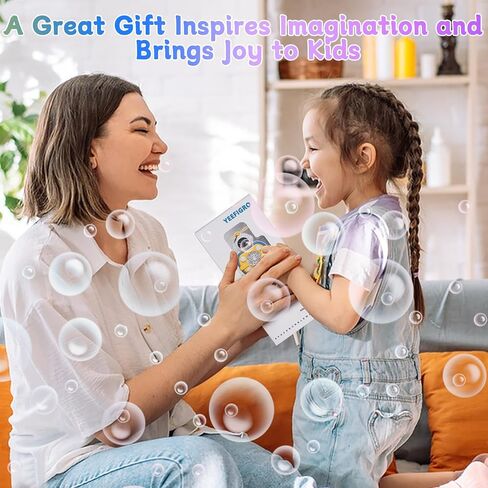 Automatic Bubble Maker for Boys Girls 3+, YEEFIGRO Bubble Gun, Space Theme with Neck Strap, Childhood Toys, for Playground Birthday Party Garden,Bubbles Machine,Kids Summer Present in Saudi Arabia