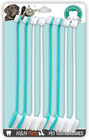 H&H Pets Dog Toothbrush Dual Headed Design Dental Toothbrushes for Small & Large Dogs, 4 or 8 Counts Pack in Kuwait