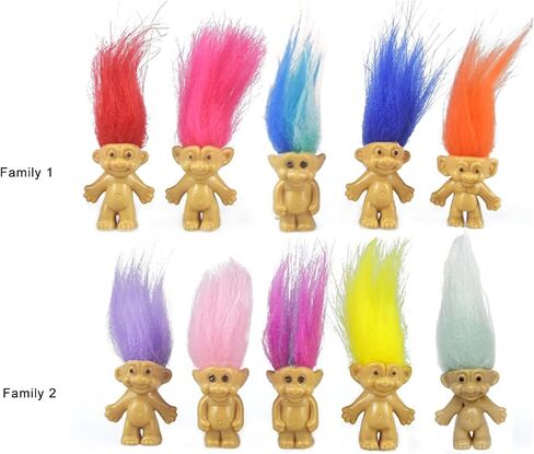 شخصيات مصغرة من PVC عتيقة من Trolls Lucky Doll مقاس 1.2 بوصة، مجموعة من الرجال الصغار اللطيفين، مشروع مدرسي، حرف فنية، هدايا الحفلات (10 عبوات) in Kuwait