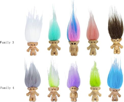 شخصيات مصغرة من PVC عتيقة من Trolls Lucky Doll مقاس 1.2 بوصة، مجموعة من الرجال الصغار اللطيفين، مشروع مدرسي، حرف فنية، هدايا الحفلات (10 عبوات) in Kuwait
