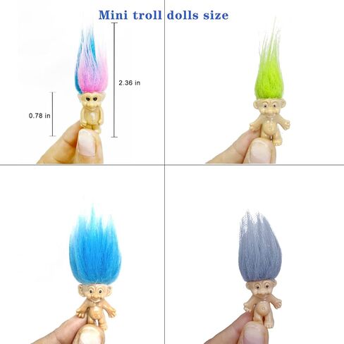 شخصيات مصغرة من PVC عتيقة من Trolls Lucky Doll مقاس 1.2 بوصة، مجموعة من الرجال الصغار اللطيفين، مشروع مدرسي، حرف فنية، هدايا الحفلات (10 عبوات) in Kuwait