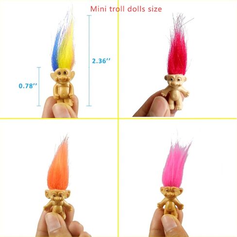 شخصيات مصغرة من PVC عتيقة من Trolls Lucky Doll مقاس 1.2 بوصة، مجموعة من الرجال الصغار اللطيفين، مشروع مدرسي، حرف فنية، هدايا الحفلات (10 عبوات) in Kuwait