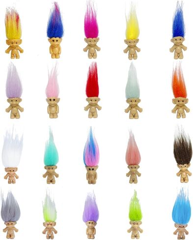 شخصيات مصغرة من PVC عتيقة من Trolls Lucky Doll مقاس 1.2 بوصة، مجموعة من الرجال الصغار اللطيفين، مشروع مدرسي، حرف فنية، هدايا الحفلات (10 عبوات) in Kuwait