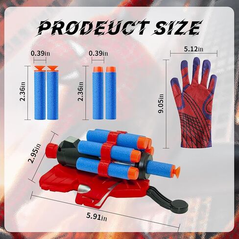 DRAVF Spider Web Shooter Toy for Men and Kids, Super Spider Webs Shooters Hero with Wrist Toys Set Cool Stuff Funny for Christmas Halloween Birthday Gifts (Blue) in Saudi Arabia