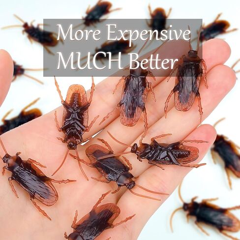 Wirrabilla Premium Fake Cockroaches, Pretty Realistic Fake Roaches, Great Way to Play a Prank, Faux Cockroaches Lifelike Creepy Perfect for Halloween Project, Tricking People, Kid Playing (15PCS) in Saudi Arabia