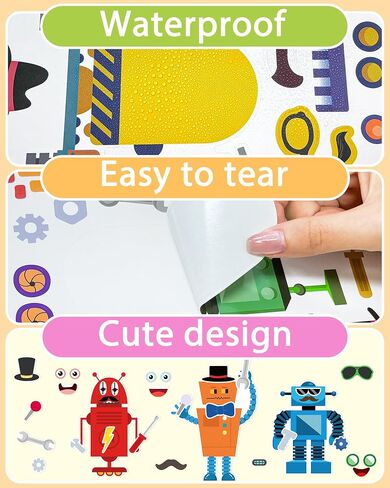 24 Pcs Make Your Own Sticker Sheets for Kids, Mix and Match Animal Face Stickers for Kids 3-5, 4-8, Toddlers Crafts Activities Gifts Goodie Bags Birthday Party Favors for Toddlers 2-4 Years in Saudi Arabia