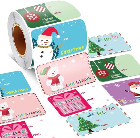 300PCS Christmas Name Tags Stickers, Self-Adhesive Christmas Gift Tags Stickers for Gifts Wrappings Christmas Gift Labels Stickers for Presents Boxes Bags Envelopes Holiday Decoration in Kuwait