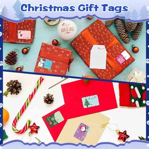 300PCS Christmas Name Tags Stickers, Self-Adhesive Christmas Gift Tags Stickers for Gifts Wrappings Christmas Gift Labels Stickers for Presents Boxes Bags Envelopes Holiday Decoration in Kuwait