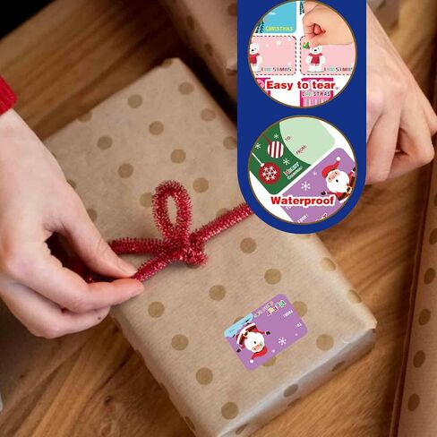 300PCS Christmas Name Tags Stickers, Self-Adhesive Christmas Gift Tags Stickers for Gifts Wrappings Christmas Gift Labels Stickers for Presents Boxes Bags Envelopes Holiday Decoration in Kuwait