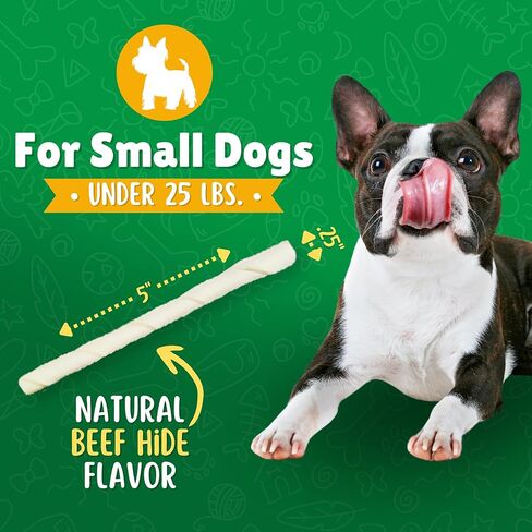 Lucky Premium Treats Plain Rawhide Sticks – All-Natural Rawhide Dog Treats for Small Dogs, Gluten Free Premium Small Dog Treats (25 Chews) in Saudi Arabia