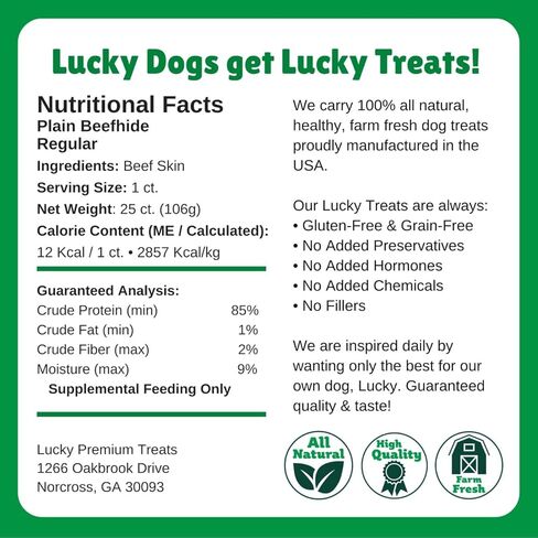 Lucky Premium Treats Plain Rawhide Sticks – All-Natural Rawhide Dog Treats for Small Dogs, Gluten Free Premium Small Dog Treats (25 Chews) in Saudi Arabia