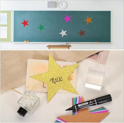 MECCANIXITY Glitters Star Cutouts Paper Five Star Confetti Cutouts for Birthday Party Classroom Wedding Bulletin Board Wall Decorations 5.3 Inches,(Dark Blue) Pack of 50 in Kuwait