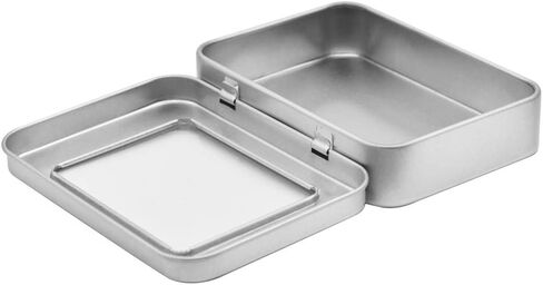 6 Pieces tin can Mini Box with Metal Storage case lid Silver Transparent Rectangular Container Accessory Storage Miscellaneous Goods Storage in Saudi Arabia