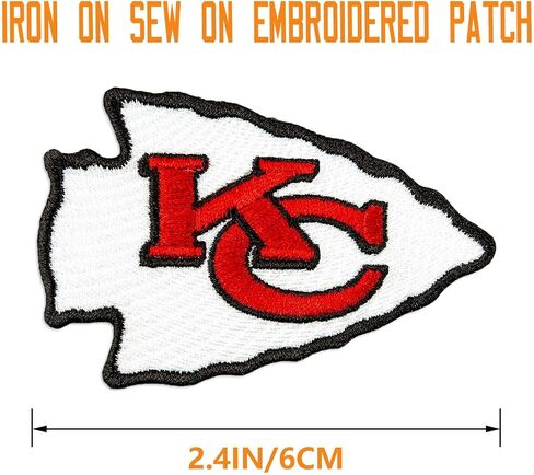 4Pcs Iron On Patches for Chiefs Clothing Sew On Embroidered Patch DIY Applique for Jeans, Jackets, Hats in Saudi Arabia