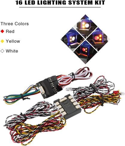مجموعة إضاءة GLOBACT 16 LED RC أضواء سيارة RC إشارات الانعطاف / فلاشات مزدوجة / أضواء عكسية / أضواء الفرامل / أضواء الضباب لـ Traxxas محوري HPI HSP Redcat Arrma RC4WD 1/8 1/10 1/12 RC سيارة شاحنة زاحفة in Kuwait