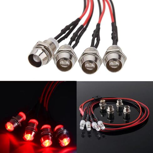 4Led RC Truck Car Led Light Kit,WONFAST LED RC Car Headlights Taillight Set Accessories for 1/10 1/12 1/8 RC Car Truck Tank Crawler for Redcat Axial HSP Tamiya SCX10(Yellow) in Saudi Arabia
